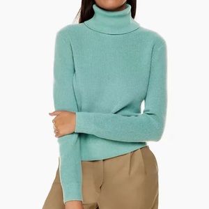 NWT Aritzia Wilfred Free Turtleneck Sweater, Merino wool, Aquastone color, New